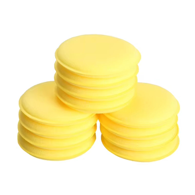 12Pcs 10Cm Car Foam Sponge Wax Applicator Polish Wax round Foam Sponges Applicator Pads for Car Detailing Cleaning Tools