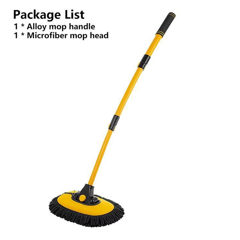 43'' Long Handle Car Wash Mop, 15° Ergonomic Design,Retractable Aluminum Alloy Pole(Durable),Microfiber Car Wash Brush,Avoid Scratching,Suitable for Cars, Trucks, Suvs, Rvs and Home - Car Wash Accessory!Car Washing Kit!Caressentials!Car Lovers Gifts!