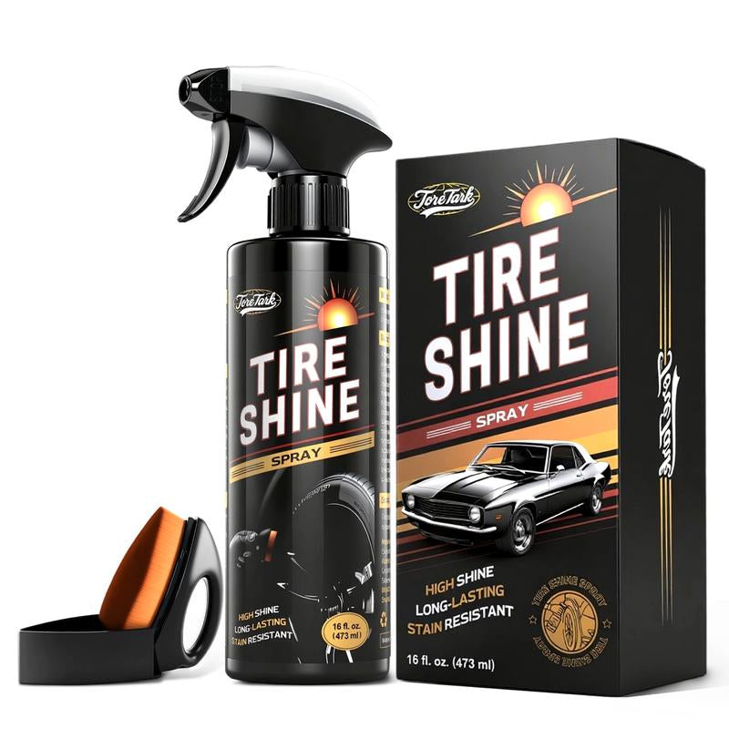 TORETARK Tire Shine Spray 16 Oz Hydrophobic Formula for Extreme Water Repellency UV Protection High Shine Long Lasting Stain Resistant Tire Care Product,Best Gift for Christmas.