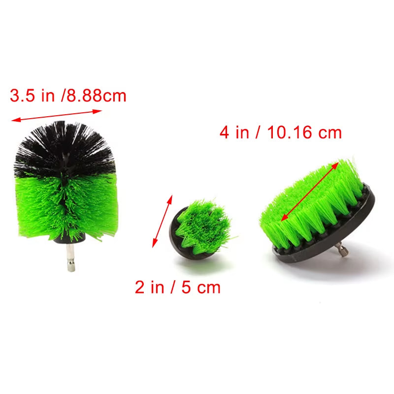 3Pcs/Set Electric Bathroom Floor Carpet Power Scrubber Cleaning for Carpet Glass Car Tires Tile Bathroom and Kitchen 2/3.5/4''