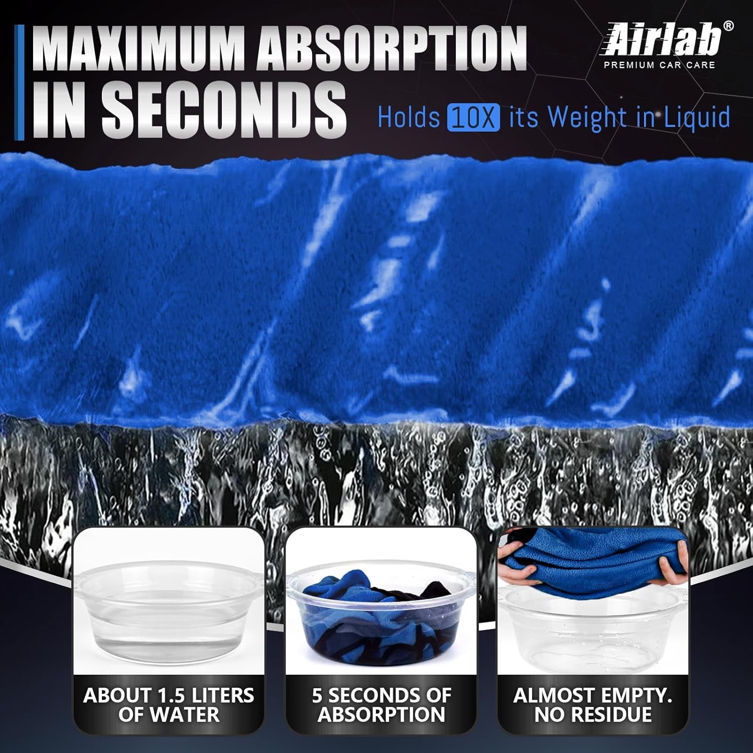 Microfiber Towels for Cars Wash Drying Thick Plush Cleaning Cloth Auto Detailing Super Absorbent for Interior & Exterior Lint Free, Streak Free, 16" X 16", 800 GSM, Pack of 4