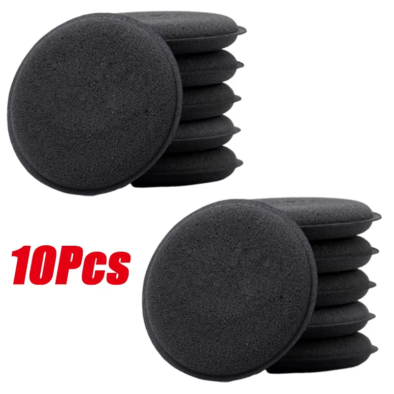 10Pcs Car round Waxing Polish Foam Sponges Applicator Pad Body Cleaning Wax Foam Sponge Car Detailing Washing Car Cleaning Tools