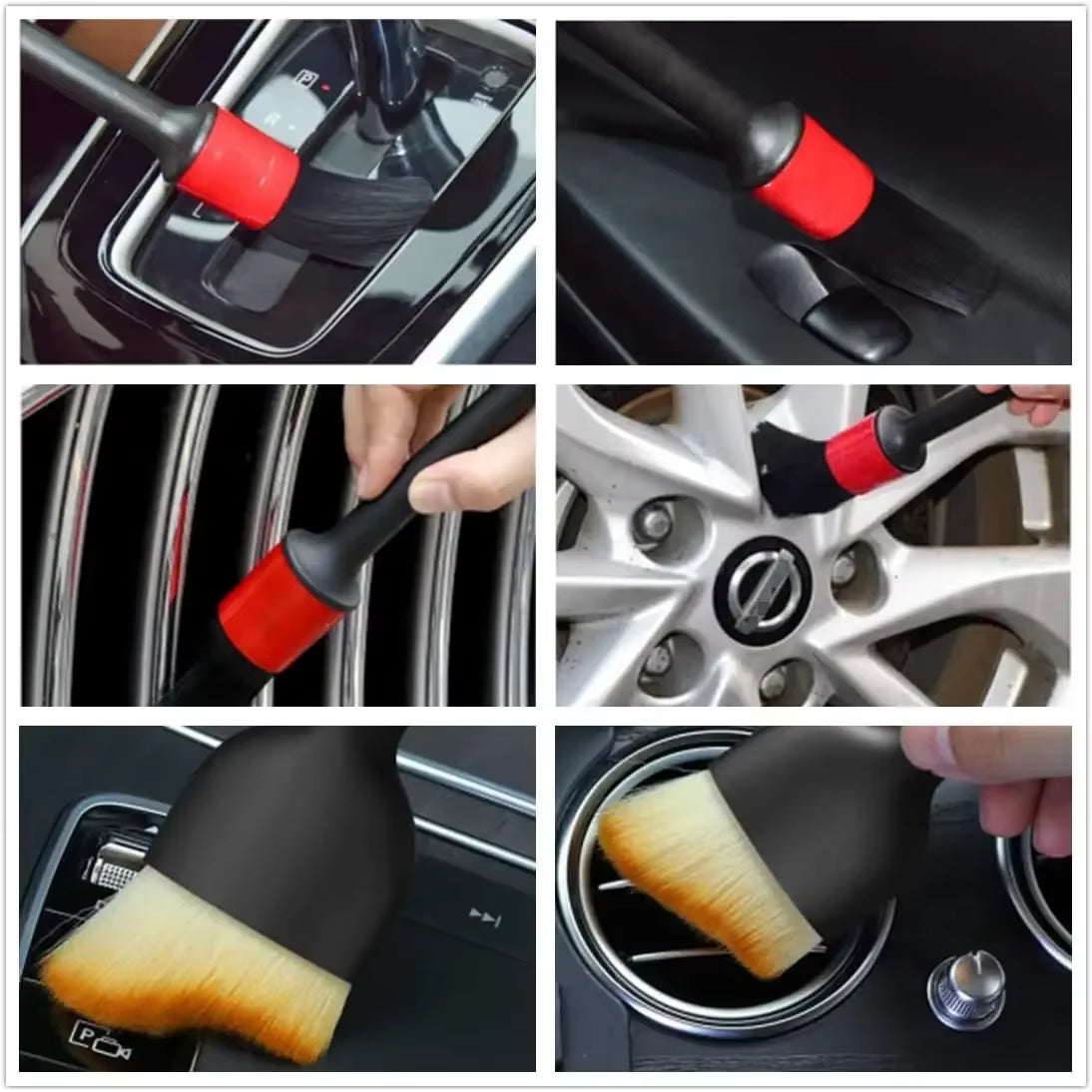 6Pcs Car Wash Care Detailing Brush Set