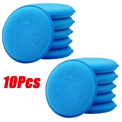10Pcs Car round Waxing Polish Foam Sponges Applicator Pad Body Cleaning Wax Foam Sponge Car Detailing Washing Car Cleaning Tools