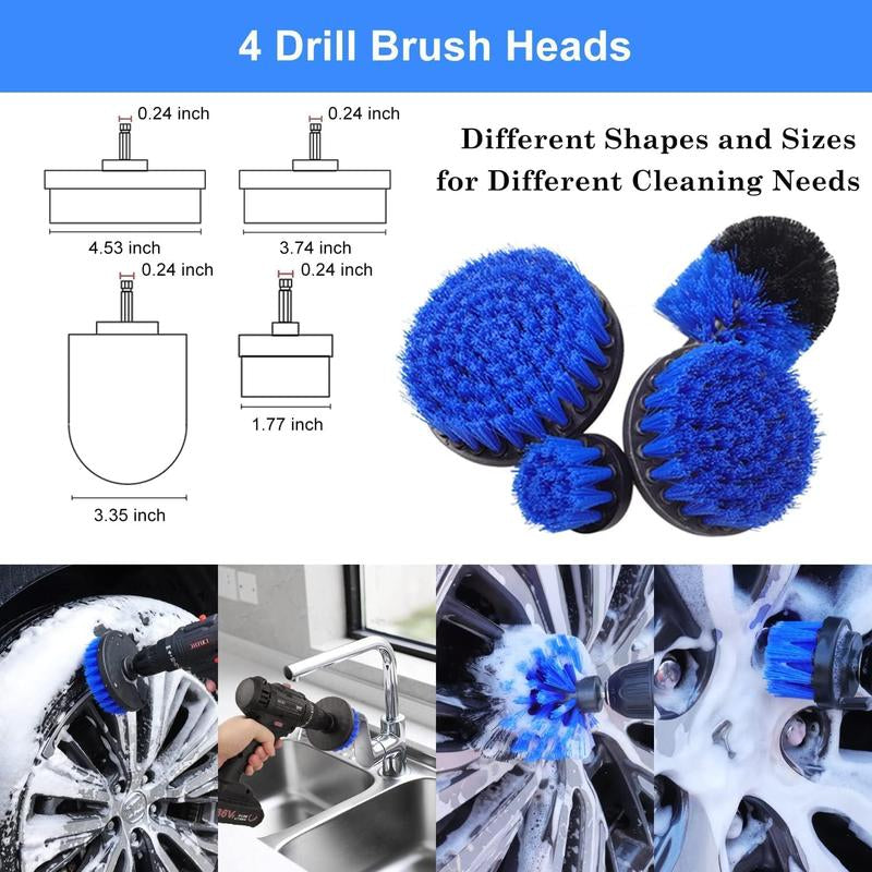 28Pcs Interior Car Detailing Kit, Car Wash Kit, Wheel Tire Drill Brush Set, Truck Cleaning Accessories Supplies