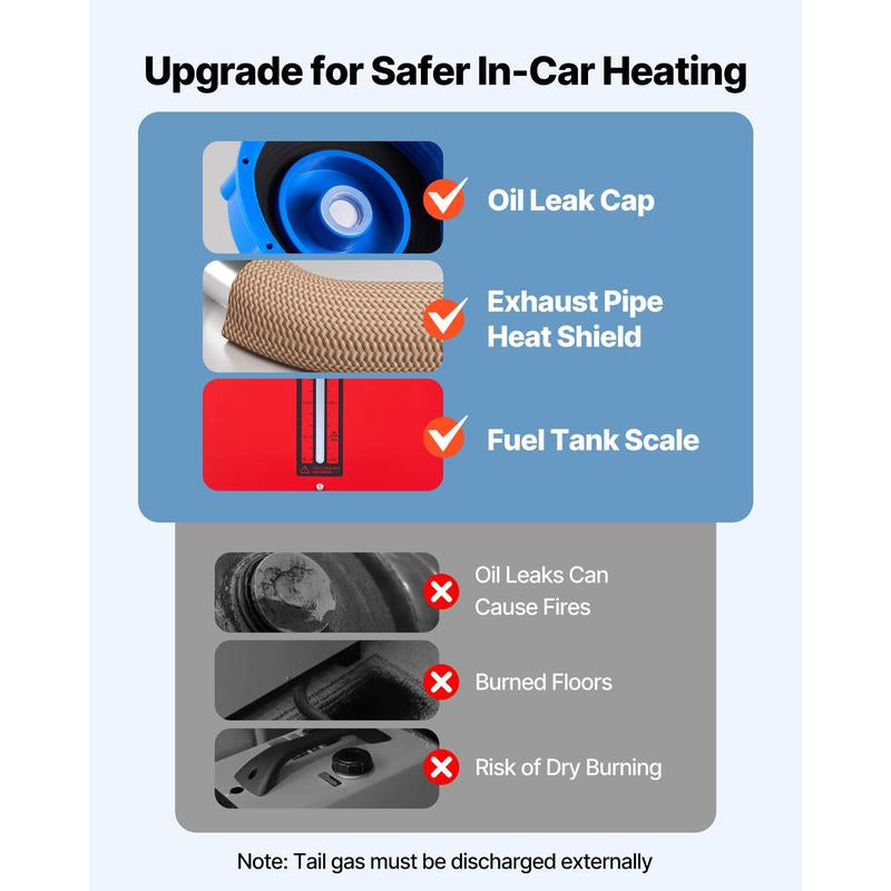 VEVOR Diesel Air Heater, Tiktokshopblackfriday, 8 Kw DC12-24V, Fast Heating Diesel Parking Heater with Remote Control and Black LCD Switch, Low Noise, Pre-Heating Function, for RV, Truck, Camper, Van, Boat and Trailer