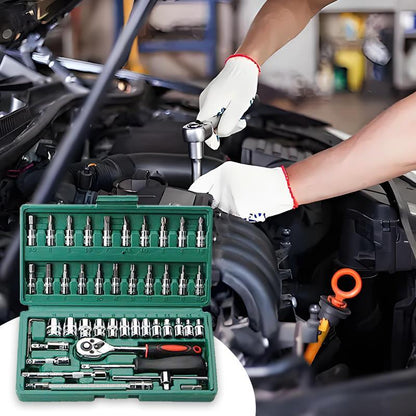 Socket Wrench Set, 46-In-1 Automobile Tool Box