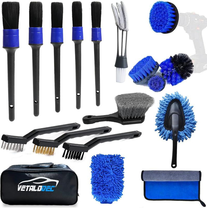 28Pcs Interior Car Detailing Kit, Car Wash Kit, Wheel Tire Drill Brush Set, Truck Cleaning Accessories Supplies
