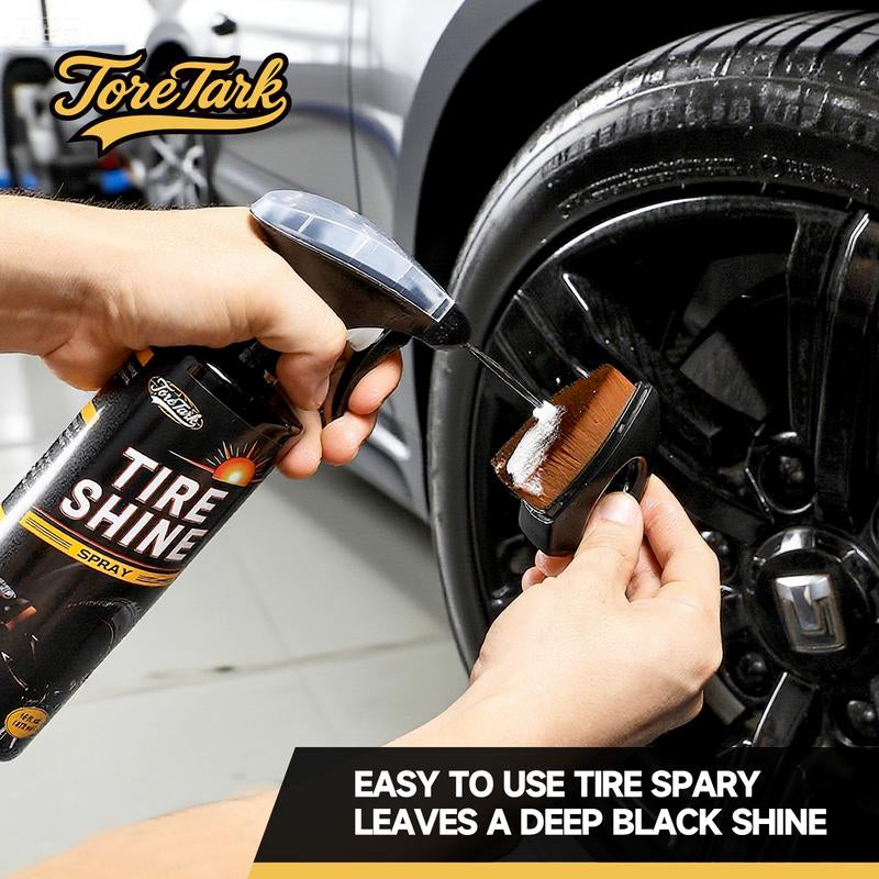 TORETARK Tire Shine Spray 16 Oz Hydrophobic Formula for Extreme Water Repellency UV Protection High Shine Long Lasting Stain Resistant Tire Care Product，Best Gift for Christmas.