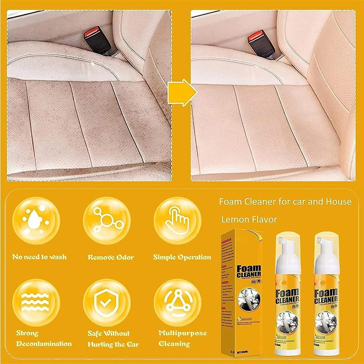 All around Master Foam Cleaner, Multifunction Foam Cleaner, Foam Cleaner All Purpose, 2023 New Multifunctional Car Foam Cleaner, Foam Cleaner for Car (3PCS,100ML)