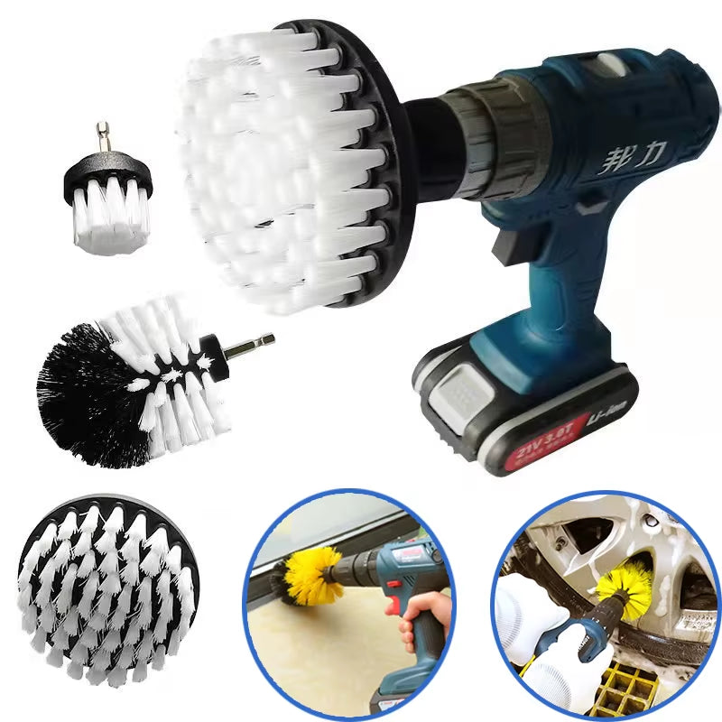 3Pcs/Set Electric Bathroom Floor Carpet Power Scrubber Cleaning for Carpet Glass Car Tires Tile Bathroom and Kitchen 2/3.5/4''