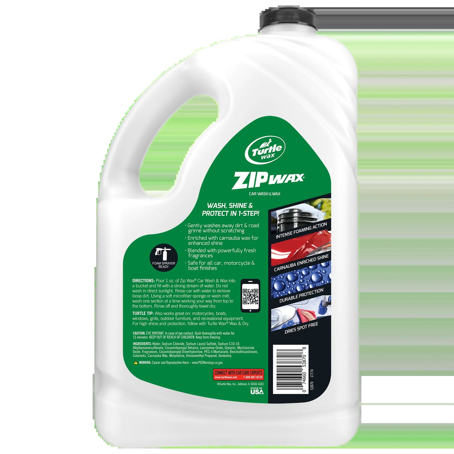 (2 Pack)  53870 Zip Wax Quick and Easy Car Wash and Wax, 100 Oz