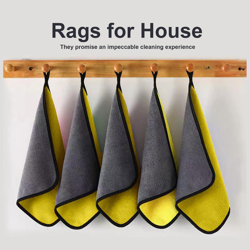 10 Counts Microfiber Towels, Lint-Free Drying Towels, Thickened to Absorb Large Amounts of Water, Machine Washable for Easy Care, Dual-Sided for Cars and Home Cleaning