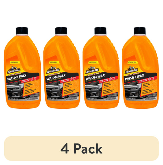 (4 Pack)  Ultra Shine Car Wash and Wax for Car Detailing, 64 Fl Oz Bottle​