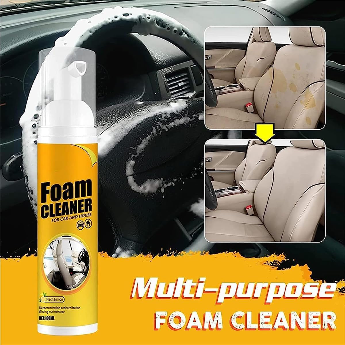 All around Master Foam Cleaner, Multifunction Foam Cleaner, Foam Cleaner All Purpose, 2023 New Multifunctional Car Foam Cleaner, Foam Cleaner for Car (3PCS,100ML)