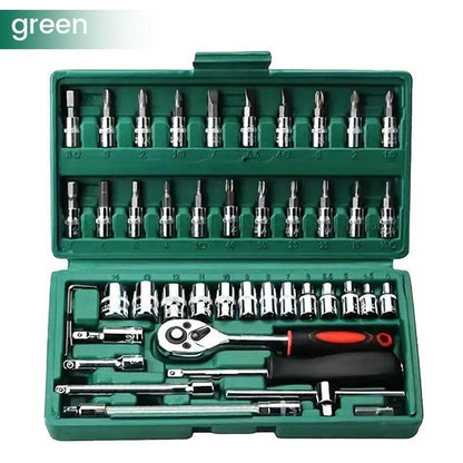 Socket Wrench Set, 46-In-1 Automobile Tool Box