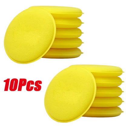 10Pcs Car round Waxing Polish Foam Sponges Applicator Pad Body Cleaning Wax Foam Sponge Car Detailing Washing Car Cleaning Tools