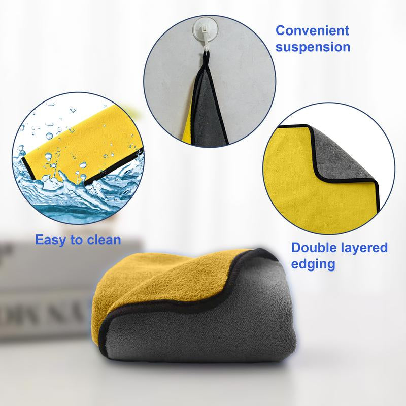 10 Counts Microfiber Towels, Lint-Free Drying Towels, Thickened to Absorb Large Amounts of Water, Machine Washable for Easy Care, Dual-Sided for Cars and Home Cleaning