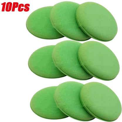 10Pcs Car round Waxing Polish Foam Sponges Applicator Pad Body Cleaning Wax Foam Sponge Car Detailing Washing Car Cleaning Tools