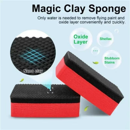 5Pcs Car Cleaning Eraser Clay Bar Pad Sponge Block Waxing Polishing Pad Car Cleaning Tools Auto Detail Cleaning Accessorie