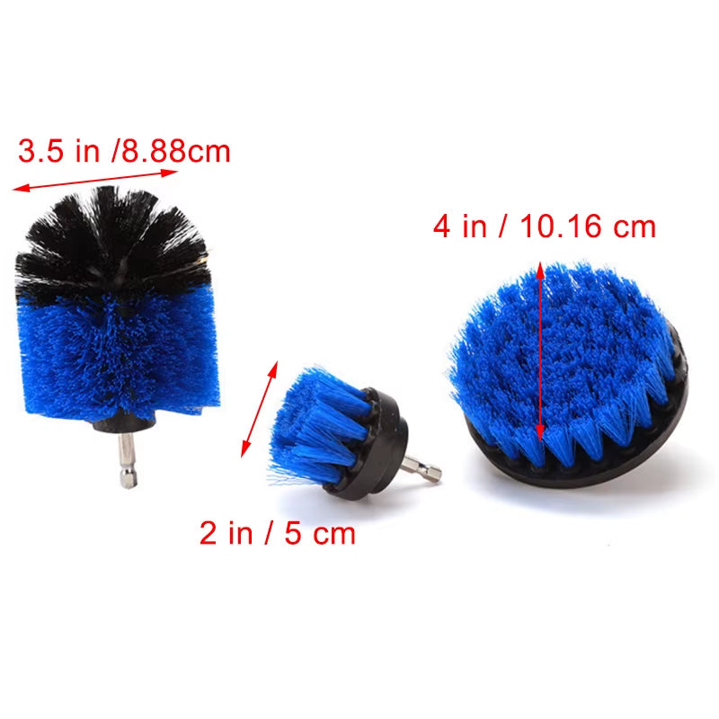 3Pcs/Set Electric Bathroom Floor Carpet Power Scrubber Cleaning for Carpet Glass Car Tires Tile Bathroom and Kitchen 2/3.5/4''