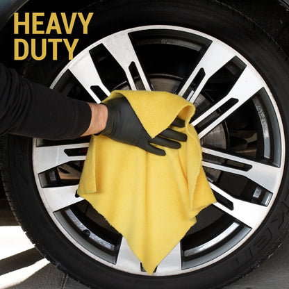 (2 Pack)  Heavy Duty Multi-Purpose Microfiber Detailing Towel, 40 Pack, Yellow