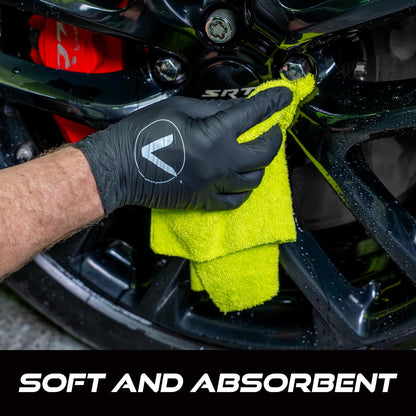 Microfiber Cloth for Car or Home 40 Pack, Edgeless Towel for Interior and Exterior Car Detailing, Multi-Purpose, Reusable Towels, Assorted, 12 Inch X 16 Inch