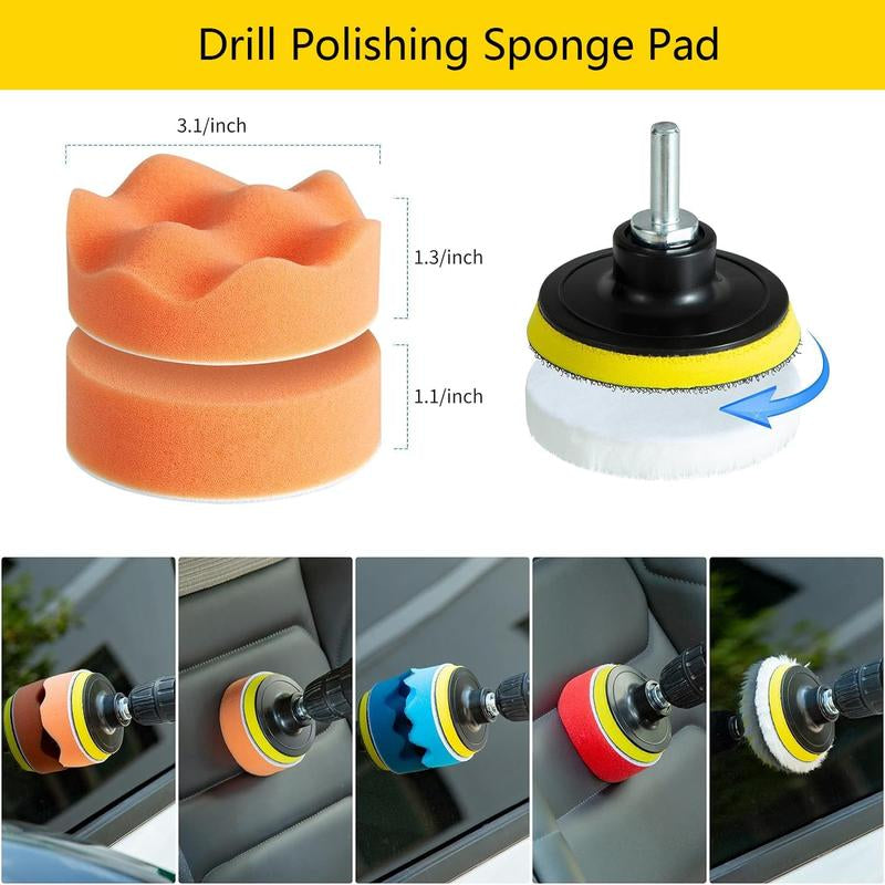 28Pcs Interior Car Detailing Kit, Car Wash Kit, Wheel Tire Drill Brush Set, Truck Cleaning Accessories Supplies