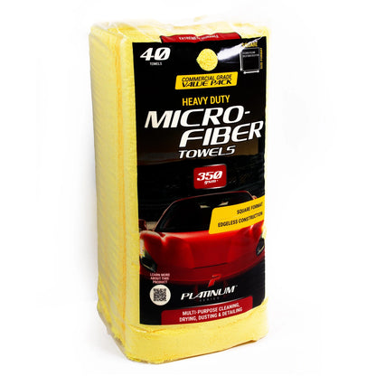 (2 Pack)  Heavy Duty Multi-Purpose Microfiber Detailing Towel, 40 Pack, Yellow
