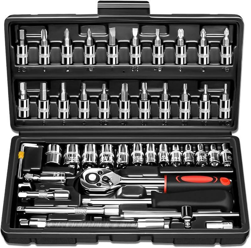 Socket Wrench Set, 46-In-1 Automobile Tool Box