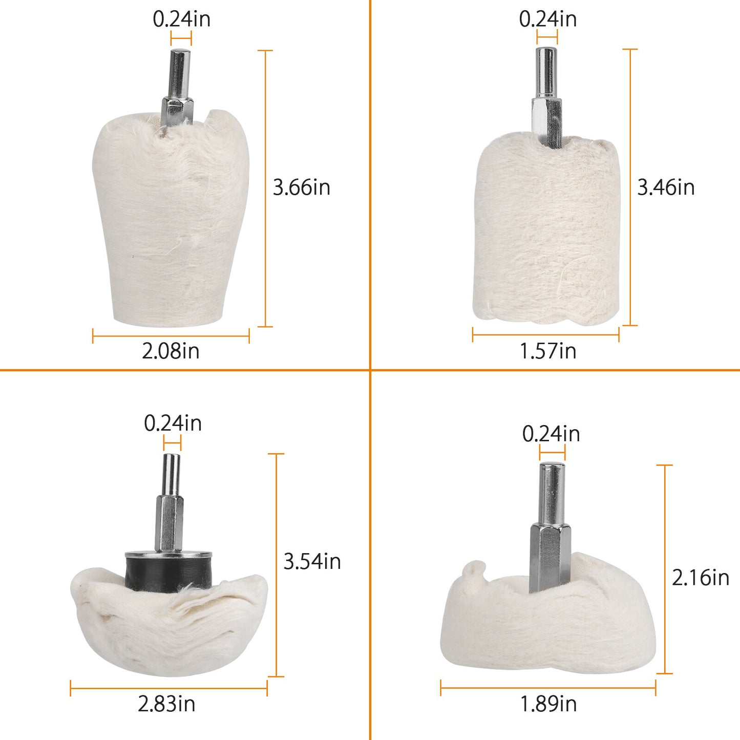 4PCS Sponge Buffing Polishing Pad Kit Car Polisher Detail Polishing Waxing Tool