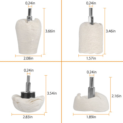 4PCS Sponge Buffing Polishing Pad Kit Car Polisher Detail Polishing Waxing Tool