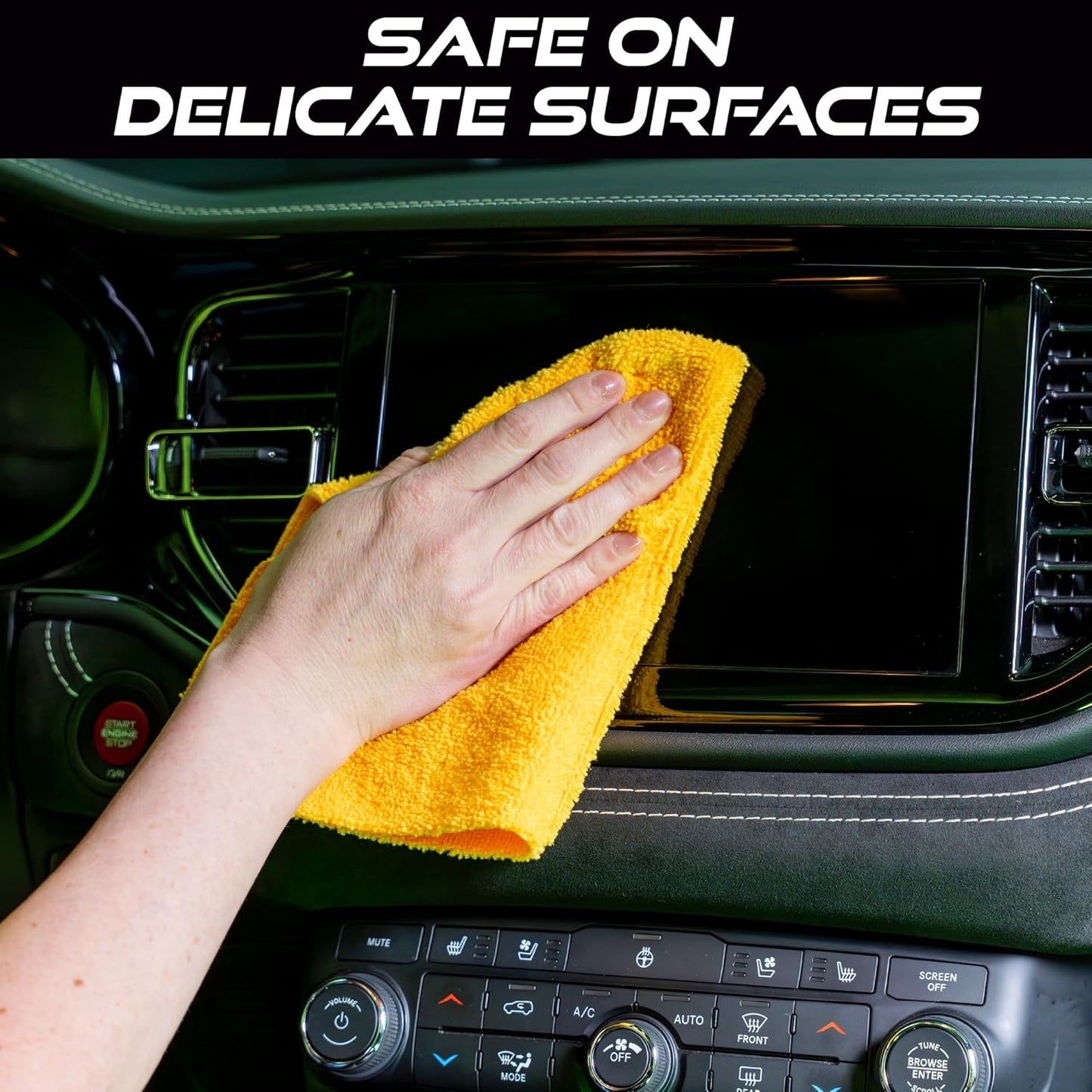 Microfiber Cloth for Car or Home 40 Pack, Edgeless Towel for Interior and Exterior Car Detailing, Multi-Purpose, Reusable Towels, Assorted, 12 Inch X 16 Inch