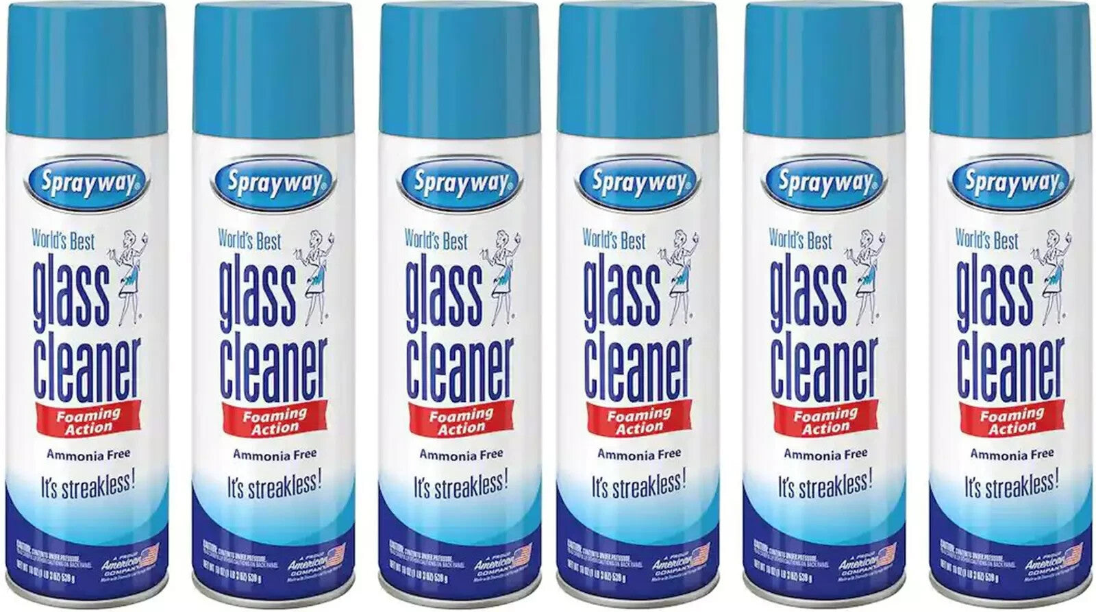 6 Pack Sprayway Glass Cleaner 23 Oz Cans FAST Shipping CLEAN SHINE, FRESH SCENT
