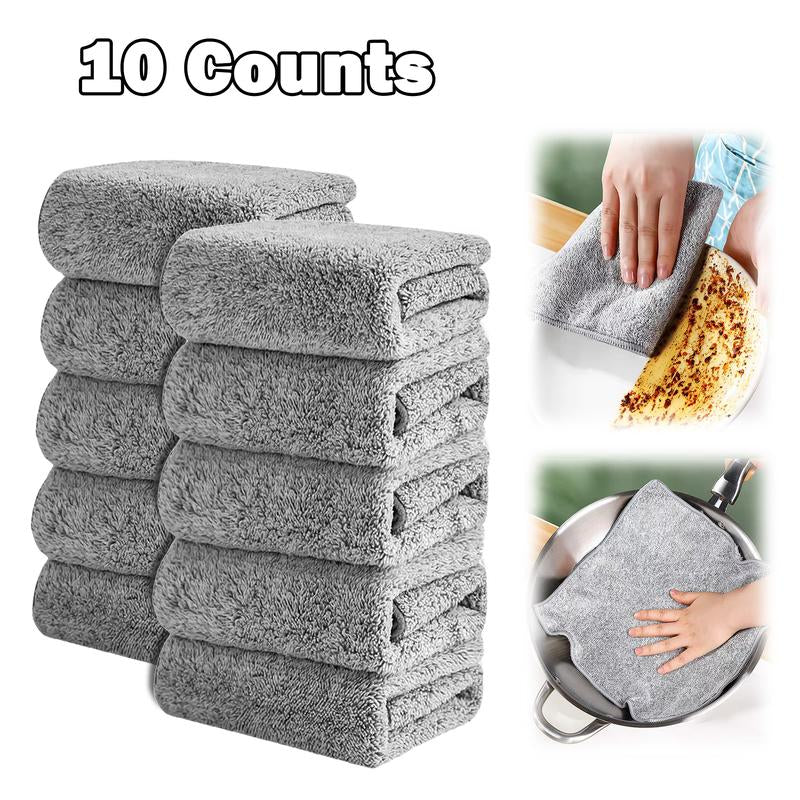 10 Counts Microfiber Cleaning Cloth, Reusable for Multiple Cleaning Tasks