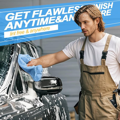 Car Wash Towel(Coral Fleece) for Car,Suv,Rv,Motorcycle,Absorbent, Lint-Free, Endless Extra Soft,Reusable and Durable,Interior & Exterior Microfiber Rags 16In X 16In-12 Packs|Blue