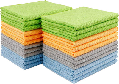 Microfiber Cleaning Cloth 24 Pack, Microfiber Towels for Cars, Soft & Absorbent Cleaning Rags, Premium Lint Free Shop Towels for House, Kitchen, Car, 12Inx16In