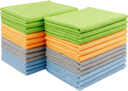 Microfiber Cleaning Cloth 24 Pack, Microfiber Towels for Cars, Soft & Absorbent Cleaning Rags, Premium Lint Free Shop Towels for House, Kitchen, Car, 12Inx16In