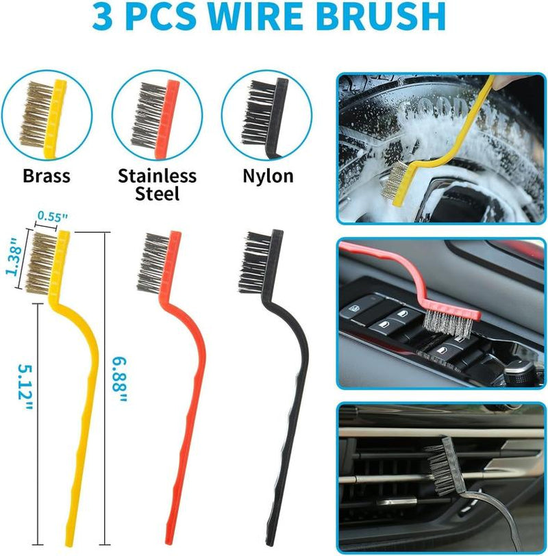 28Pcs Interior Car Detailing Kit, Car Wash Kit, Wheel Tire Drill Brush Set, Truck Cleaning Accessories Supplies