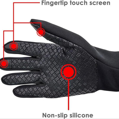 Bicycle Motorcycle Waterproof Gloves Outdoor Sport Warm Windproof Thermal Touch Gloves Riding Running Bike Cycling Gloves Hot Hands Warmer