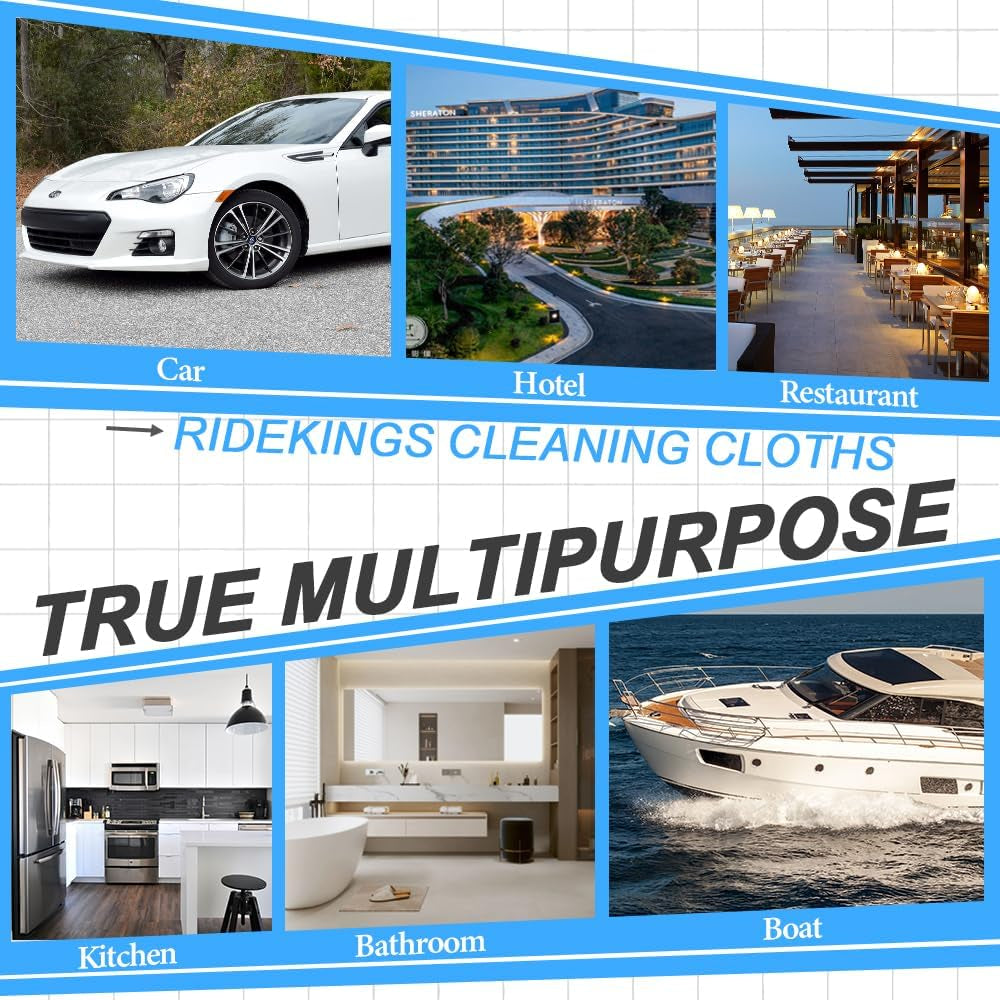 Car Wash Towel(Coral Fleece) for Car,Suv,Rv,Motorcycle,Absorbent, Lint-Free, Endless Extra Soft,Reusable and Durable,Interior & Exterior Microfiber Rags 16In X 16In-12 Packs|Blue