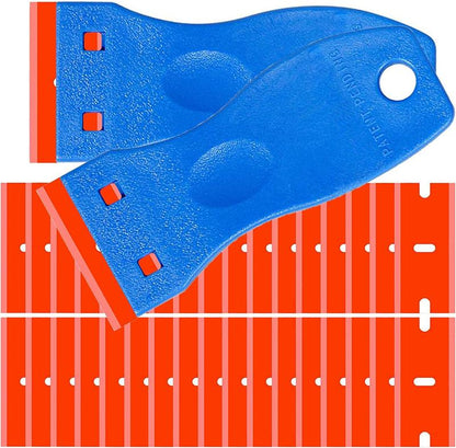 Double Edged Plastic Razor Scrapers with Contoured Grip for Scraping Labels and Decals Sticker from Glass, Windshields and Auto Window Tint Vinyl Tool Application(Scraper with 10 )
