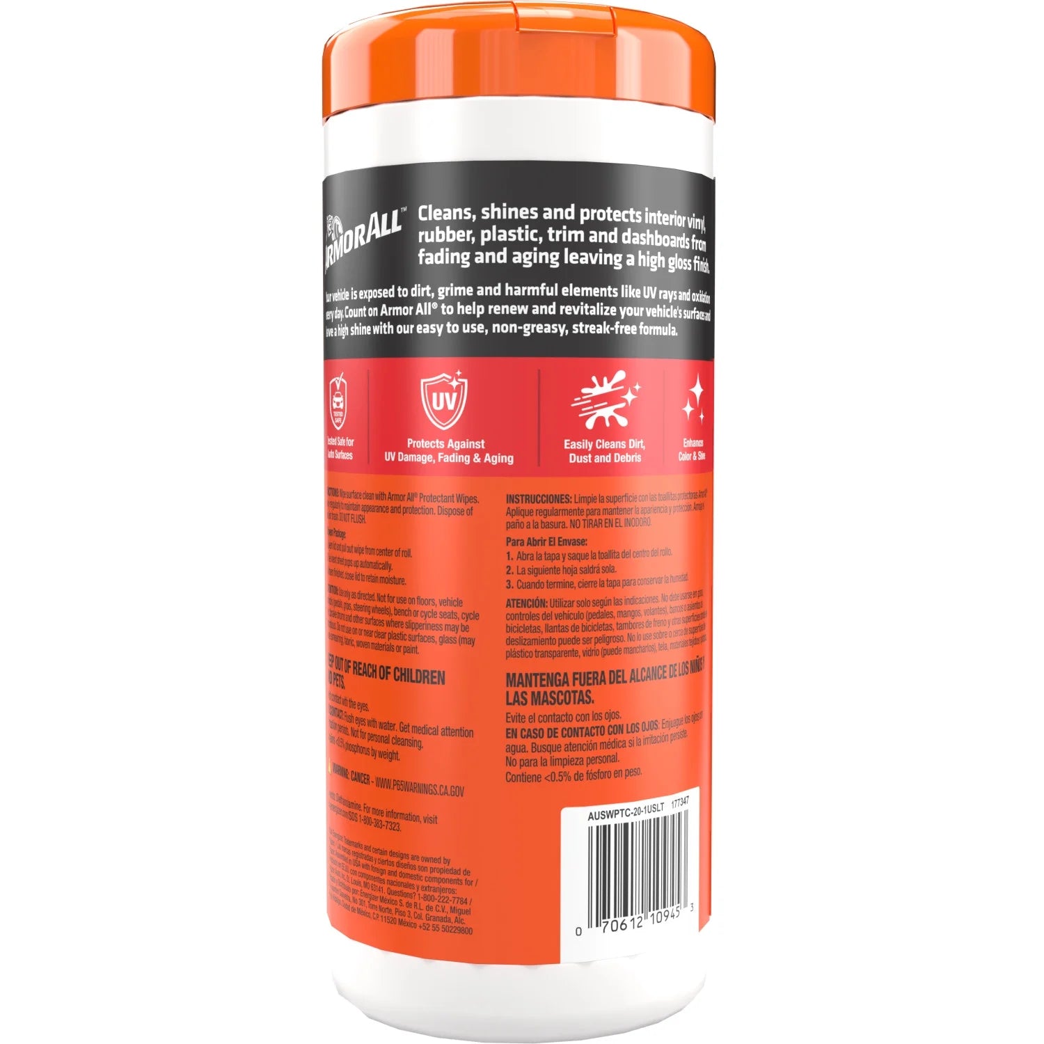 (2 Pack)  Ultra Shine Car Protectant Wipes, High Gloss, Gift for Him, 20 Count