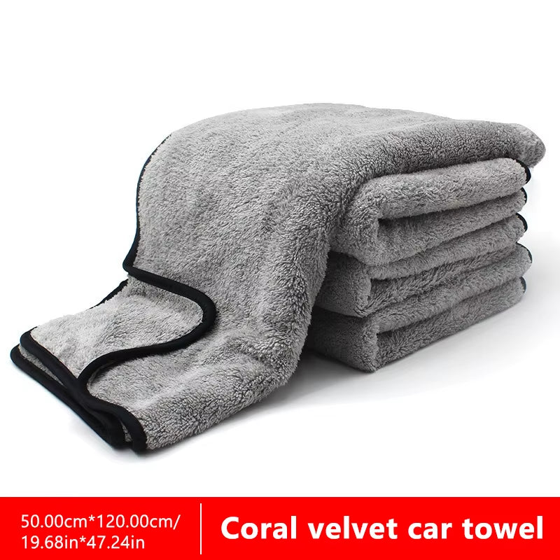 SEAMETAL 50X120Cm Car Cleaning Towel Upgraded Microfiber Ultra-Soft Auto Wash Towels Super Absorbent Scratch-Free Drying Cloth