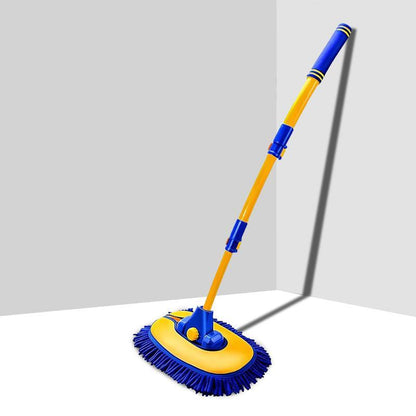 43'' Long Handle Car Wash Mop, 15° Ergonomic Design，Retractable Aluminum Alloy Pole（Durable），Microfiber Car Wash Brush，Avoid Scratching，Suitable for Cars, Trucks, Suvs, Rvs and Home - Car Wash Accessory！Car Washing Kit！Caressentials！Car Lovers Gifts！