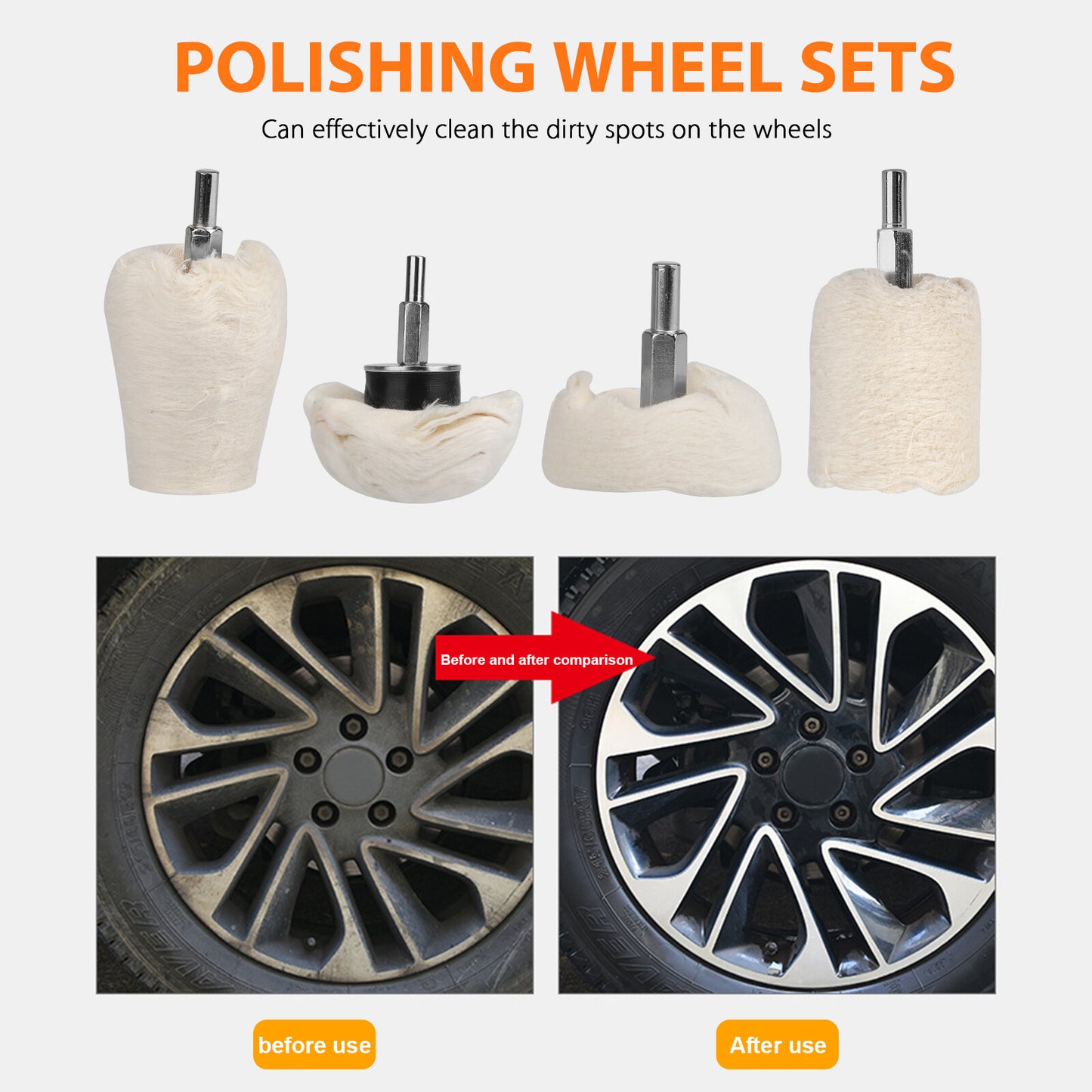 4PCS Sponge Buffing Polishing Pad Kit Car Polisher Detail Polishing Waxing Tool