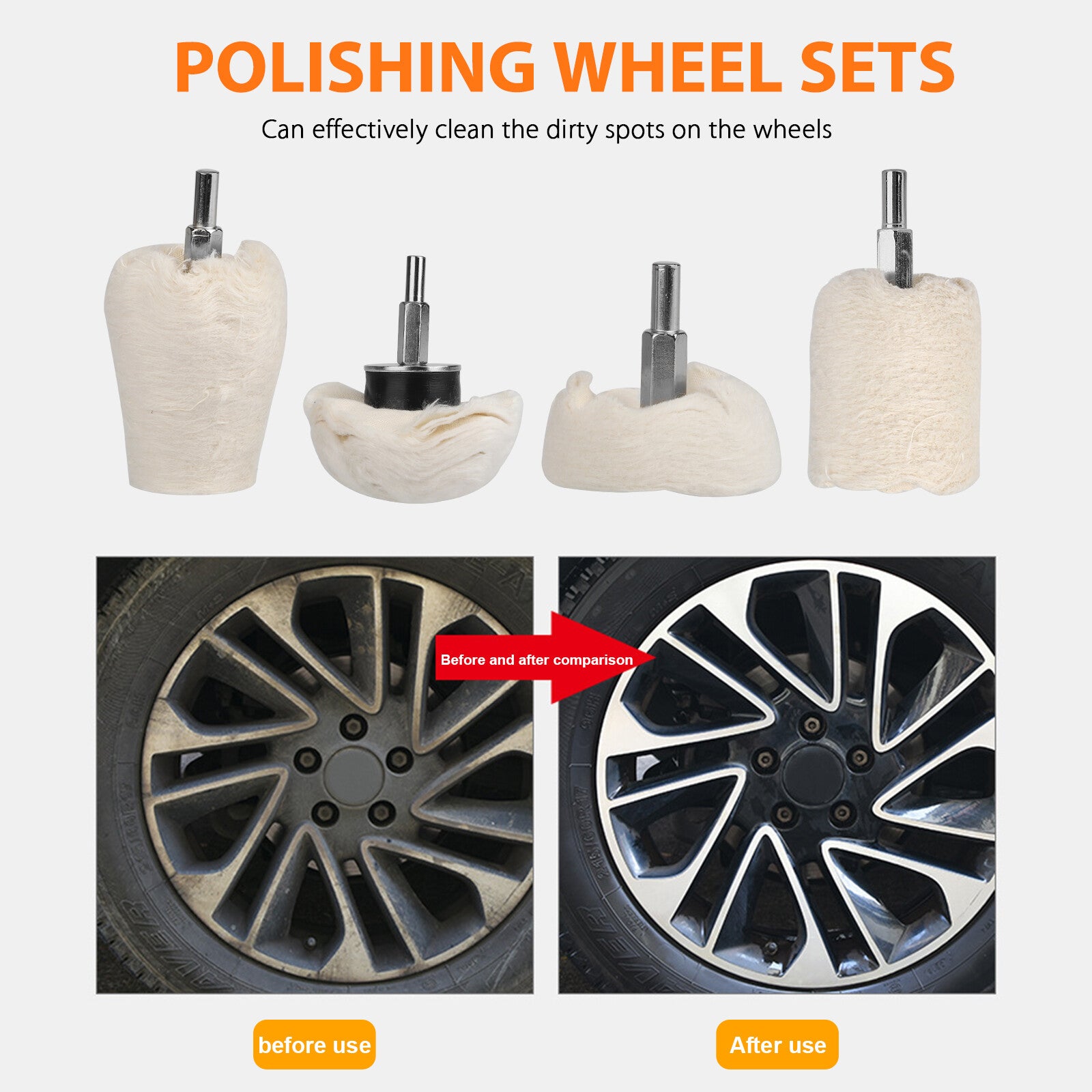4PCS Sponge Buffing Polishing Pad Kit Car Polisher Detail Polishing Waxing Tool