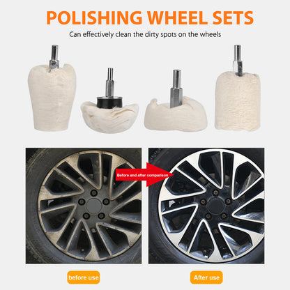 4PCS Sponge Buffing Polishing Pad Kit Car Polisher Detail Polishing Waxing Tool