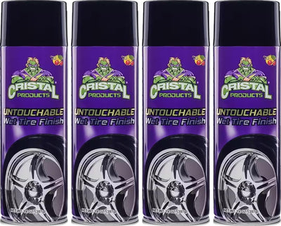 Untouchable Tireshine Spray Spray 4PK – Long-Lasting Wet Tire Finish for Deep Gloss & Protection – Waterproof, No-Sling Formula, Easy Application Tire Shine & Cleaner (52 Oz Total)