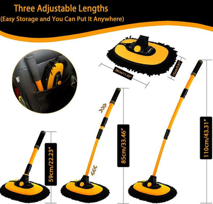 Microfiber Car Wash Brush with Extension Rod Ergonomic Design for Detailed Cleaning & Windshield Care Essential Car Cleaning Supplies